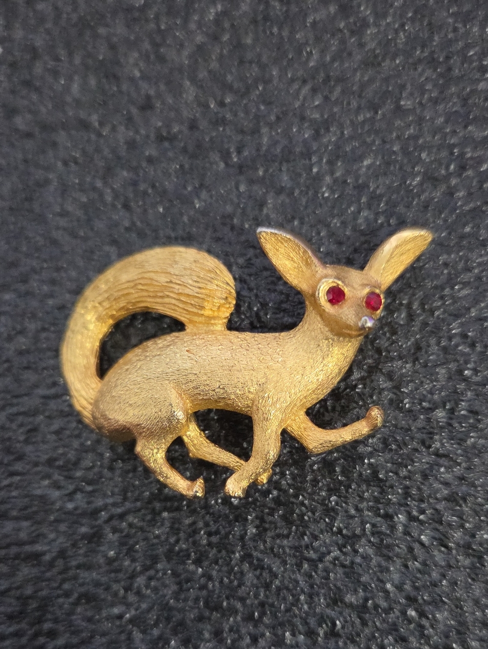 Mid Century Golden Fox Wirh Red Ruby Eyes